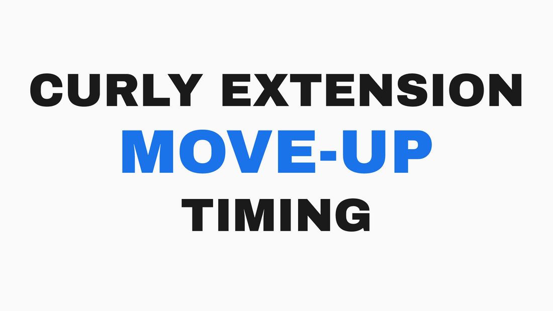 Curly hair extensions move-up frequency guide at Styling Company, Belmar NJ.